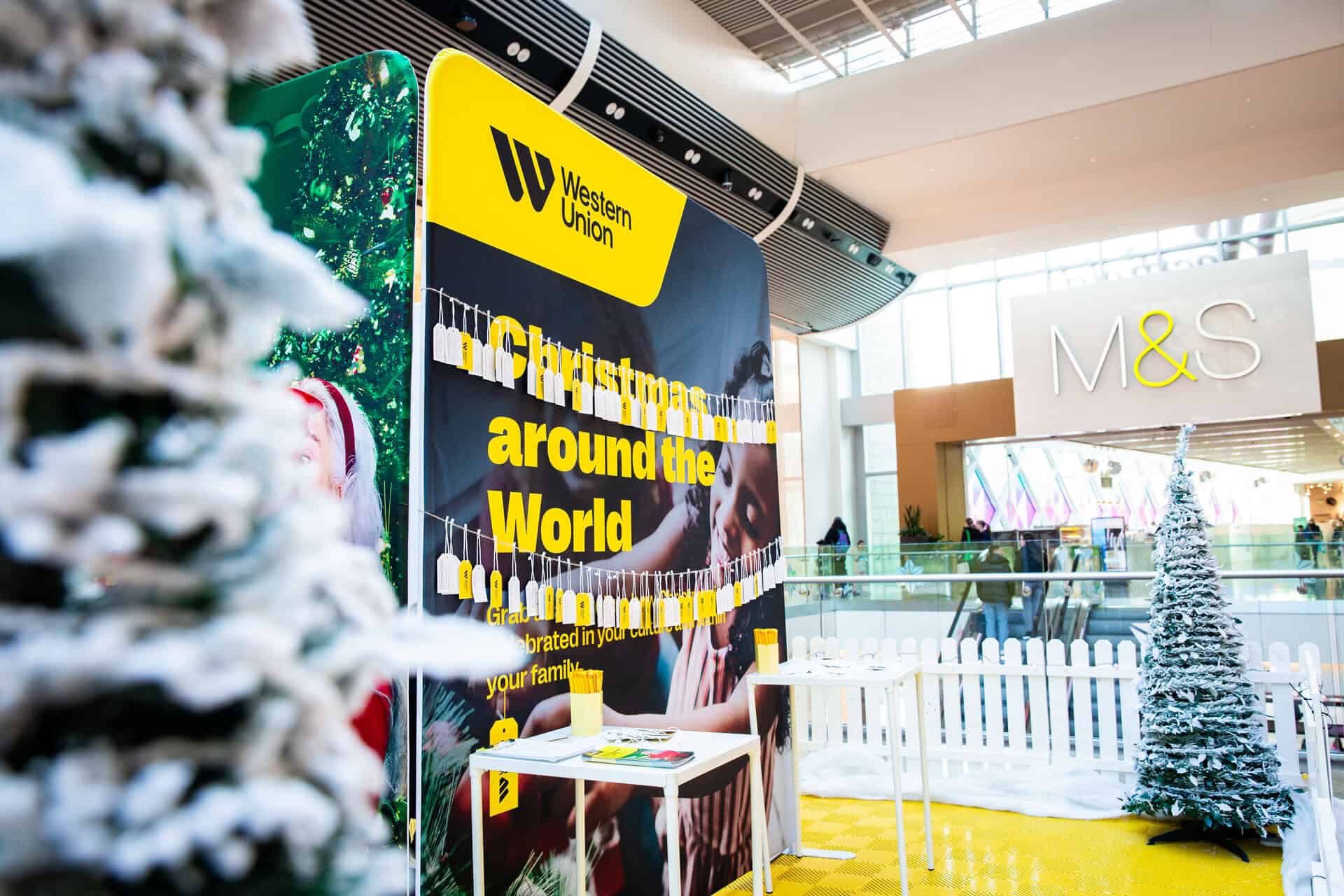 The Western Union Yellow Santa 'pop-up' set.